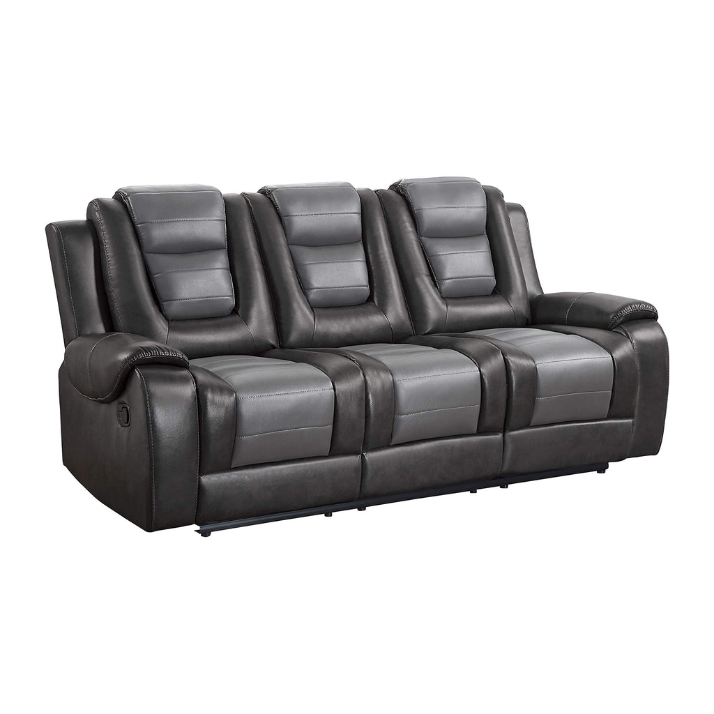 Lexicon Reclining Living Room Set, Manual Reclining Sofas, Couches for Living Room, Home Theater Seating, Includes Reclining Sofa and Double Gliding Loveseat, 2-Piece Set, Two-Tone Brown​