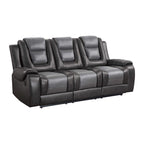 Lexicon Reclining Living Room Set, Manual Reclining Sofas, Couches for Living Room, Home Theater Seating, Includes Reclining Sofa and Double Gliding Loveseat, 2-Piece Set, Two-Tone Brown​