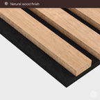 WVH Slatpanel Oak Natural Core – Acoustic 3D Textured Wood Panels for Walls & Ceilings | Decorative Panels for Homes, Offices & Studios | 2 x 47.24” x 12.6” | Real Wood Veneer, MDF, Felt - Grand Goldman
