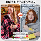 Elektrisch verwarmd deken, 50X60, verwarmingsdeken met 10 verwarmingsniveaus/8 uur automatische uitschakeling, marineblauw geruit Sherpa-dekenverwarmer voor volwassenen, wasbaar deken cadeau voor bank bed kantoor, ETL