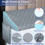 Kayfia Queen Size Pillow Wedge for Headboard Gap Bed Gap Filller (0-8") Mattress Space Filler Pillow Stopper with 2 Side Pocket Triangle Foam Pillow Wedge Between Headboard Mattress(Grey, 60"x10"x6")