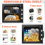 1.6 Cu Ft Home Safe Fireproof Waterproof, Fireproof Safe with Fireproof Document Bag, Programmable Keypad & Removable Shelf, Digital Home Security Safe Box for Money Firearm Medicines Valuables