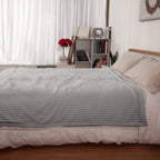 Couverture chauffante électrique DUODUO 72"x84" en polaire corail chaude avec 4 réglages de chaleur et arrêt automatique de 10 heures Protection contre la surchauffe - Gris 