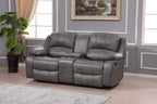 Betsy Furniture Bonded Leather Reclining Sofa in Multiple Colors, 8018 (Grey, Sofa)