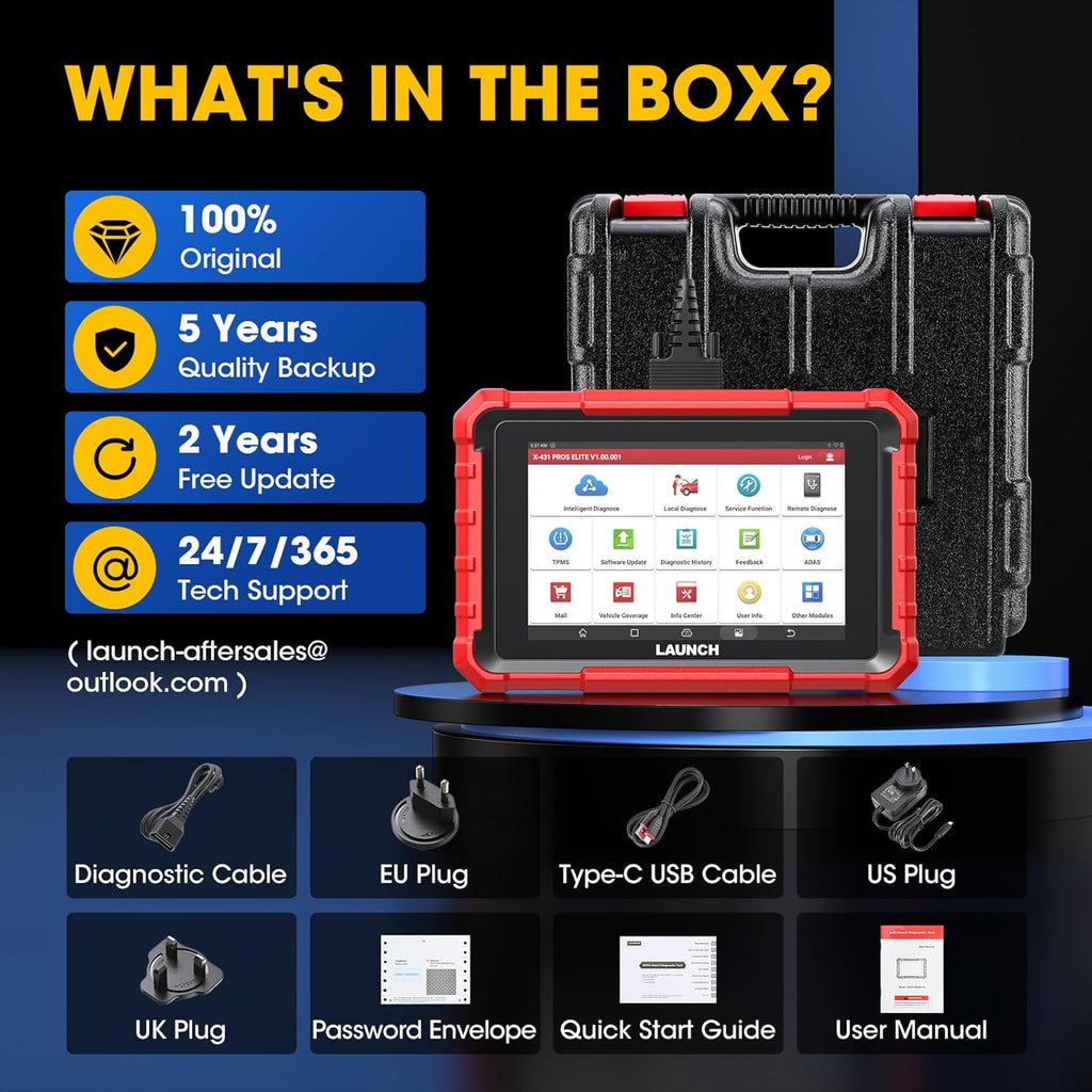 LAUNCH X431 PROS Elite 2025 New Bidirectional Scan Tool, 38+ Services, ECU Coding, All-in-One Full System Diagnostic Scanner, Support CANFD&DoIP, FCA AutoAuth, V.A.G Guided, 2 Years Free Update