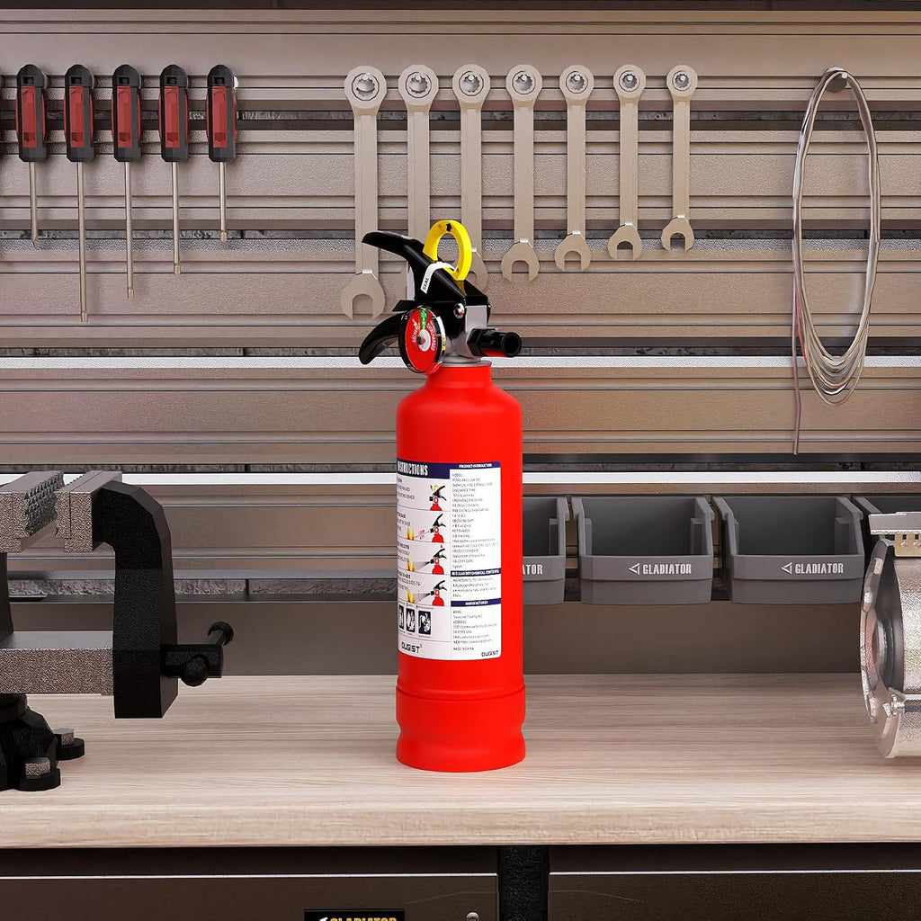 Ougist ABC Fire Extinguisher for Home & Vehicle - 2.5 lb 1-A:10-B:C Rated, Dry Chemical Fire Safety with Quick-Release Handle, Certified for Kitchen/Car/Boat Use-Model FF1KG-2Pack