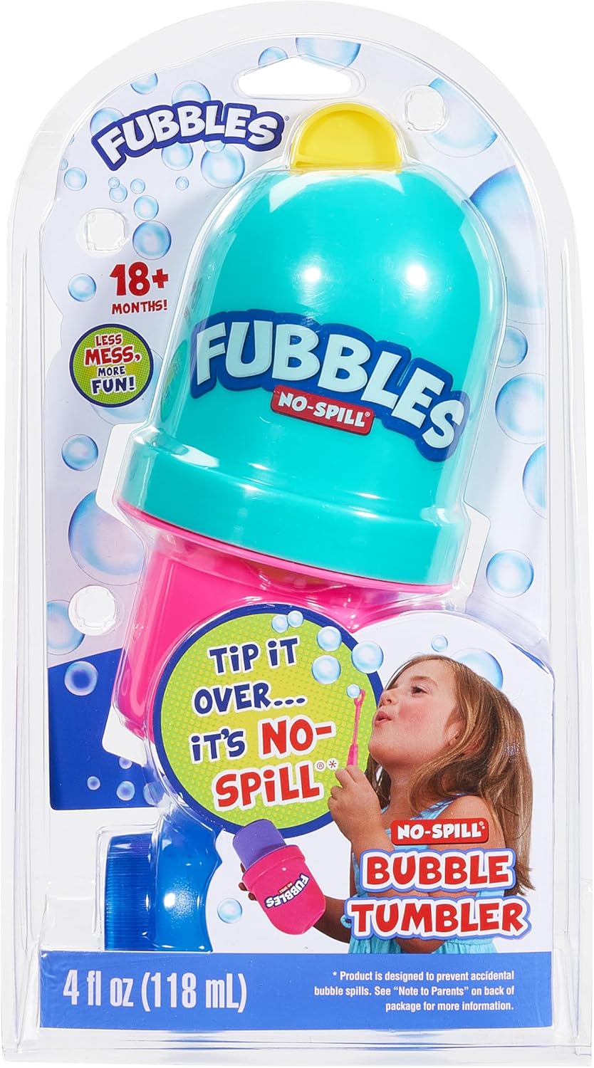 Little Kids Fubbles No-Spill Tumbler Includes 4oz Bubble Solution and bubble wand (tumbler colors may vary) Multicolor