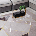 Acrylic Coffee Table for Living Room, 21in Modern Clear Coffee Table, Long End C Table for Bedroom, Dining Room, Kitchen Island, Hallway, Restaurant, Office (21.6 x 11.8 x 11.8 Inch)