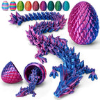 TBOLINE 3D Printed Easter Dragon Egg - Perfect Basket Essentials Stuffers, 4 Pack Prefilled Easter Eggs Filled with Toys, Small Articulated Crystal Animals Fidget Toy for Kid (4PCS1)