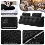 Kilehovedgærde Pude - Seng Kilepude til Hovedgærde Trekantet Hovedgærde Pude med Nakkestøtte Pude-Stor Pøllepude til Sidde i Seng Rygstøtte Positioneringsstøtte (Sort, 76x8x20 Tommer)