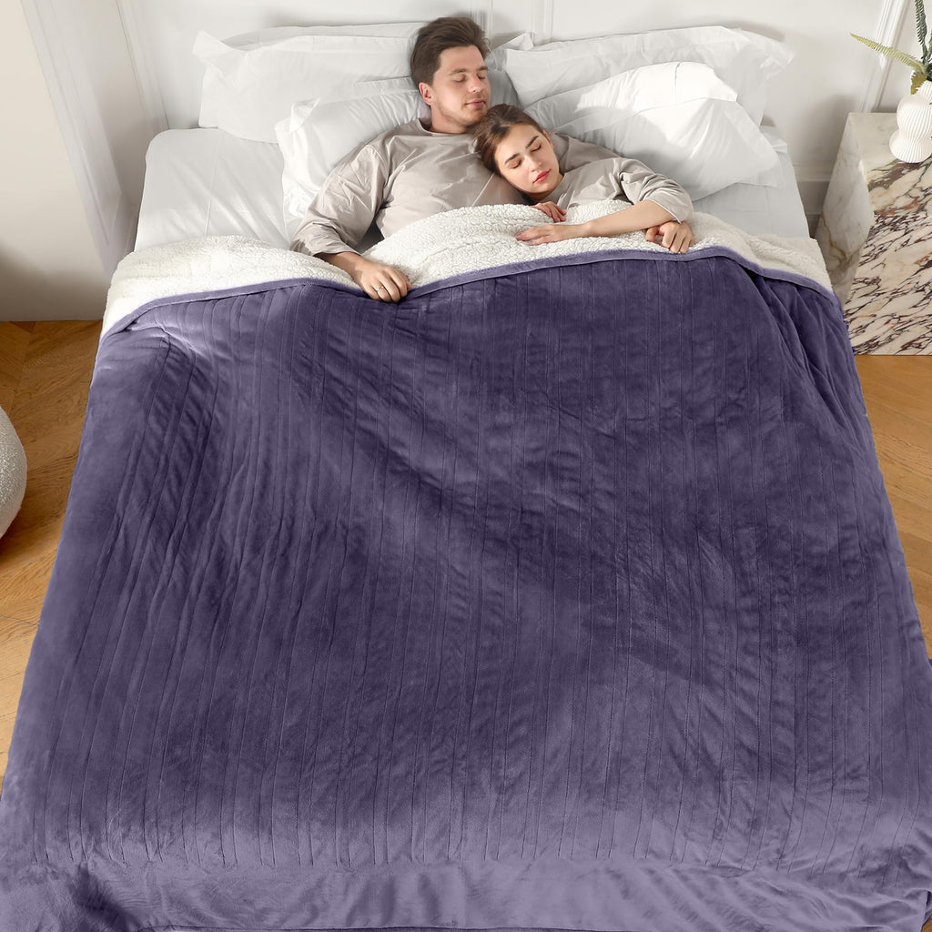 Coperta Elettrica Riscaldata Plaid con 5 Livelli di Riscaldamento e Spegnimento Automatico dopo 4 Ore, Plaid Riscaldato 50"x60" con Certificazione ETL e FCC per Casa e Ufficio, Lavabile in Lavatrice, Grigio Scuro