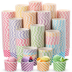 500 Pcs Paper Ice Cream Cups, 8 oz Disposable Dessert Sundae Bowls Frozen Yogurt Twill Snack Soup Hot Cold Food Paper Cups for New Year, Birthday, Wedding, Baby Shower, Party Supplies, Multicolor