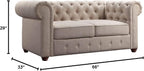 Rosevera Genevieve Upholstered Tufted Loveseat Couch,Chesterfield Sofa loveseat with Armrest Scroll Arm Sofa Couch, Sectional Sofa for Living Room Office