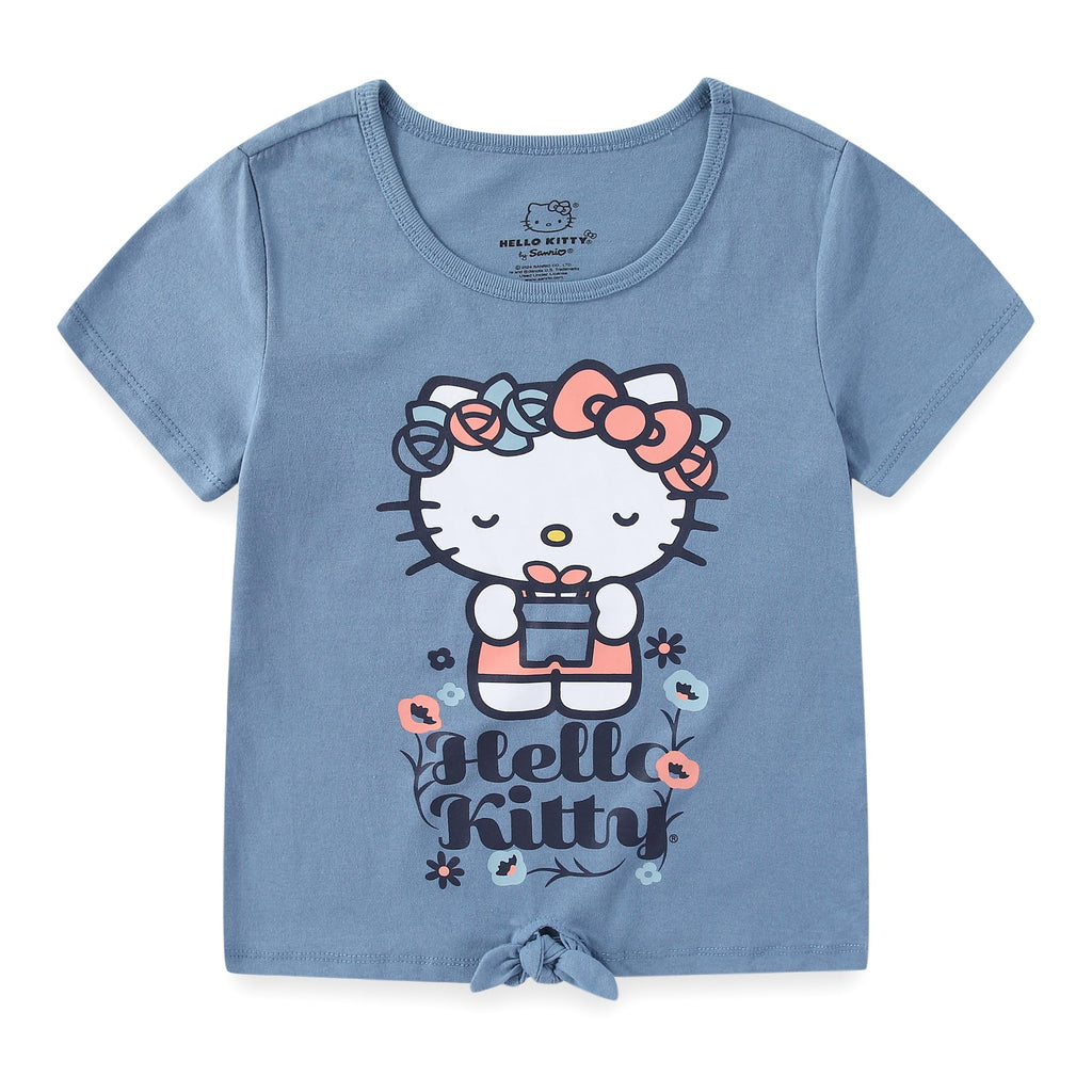 Hello Kitty Sanrio Girls 2 Piece Short Sleeve T-Shirt and Bike Shorts Set for Big Kids
