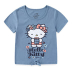 Hello Kitty Sanrio Girls 2 Piece Short Sleeve T-Shirt and Bike Shorts Set for Big Kids