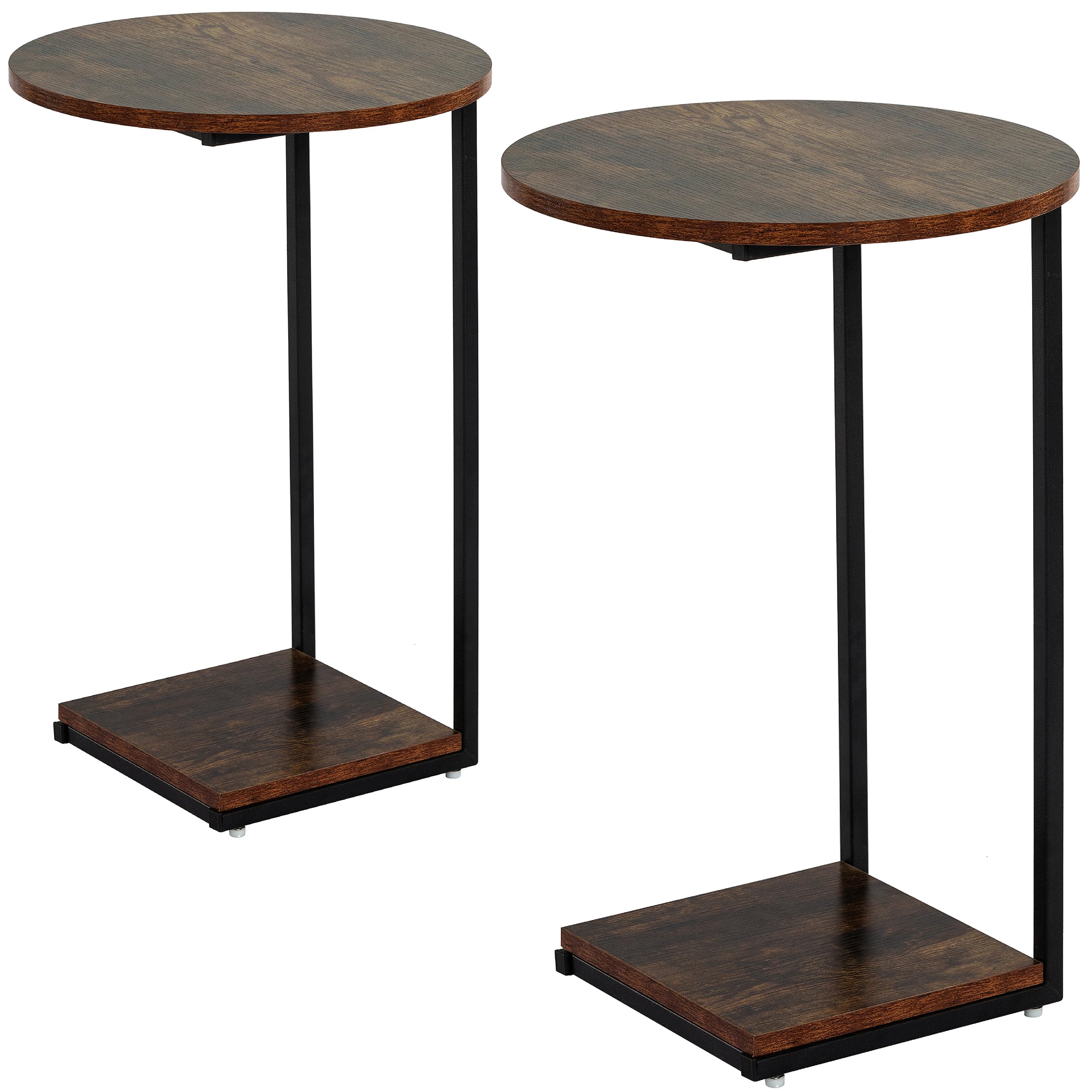 DCLRN Small End Table,c Table End Table for Sofa,Round Coffee Table is Suitable for Living Room and Bedroom.(Black)
