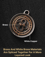 COPPERTIST.WU Rotatable Double Ouroboros Pendant Necklace Snake Charm Jewelry Gifts for Men Women, Brass&White Bronze