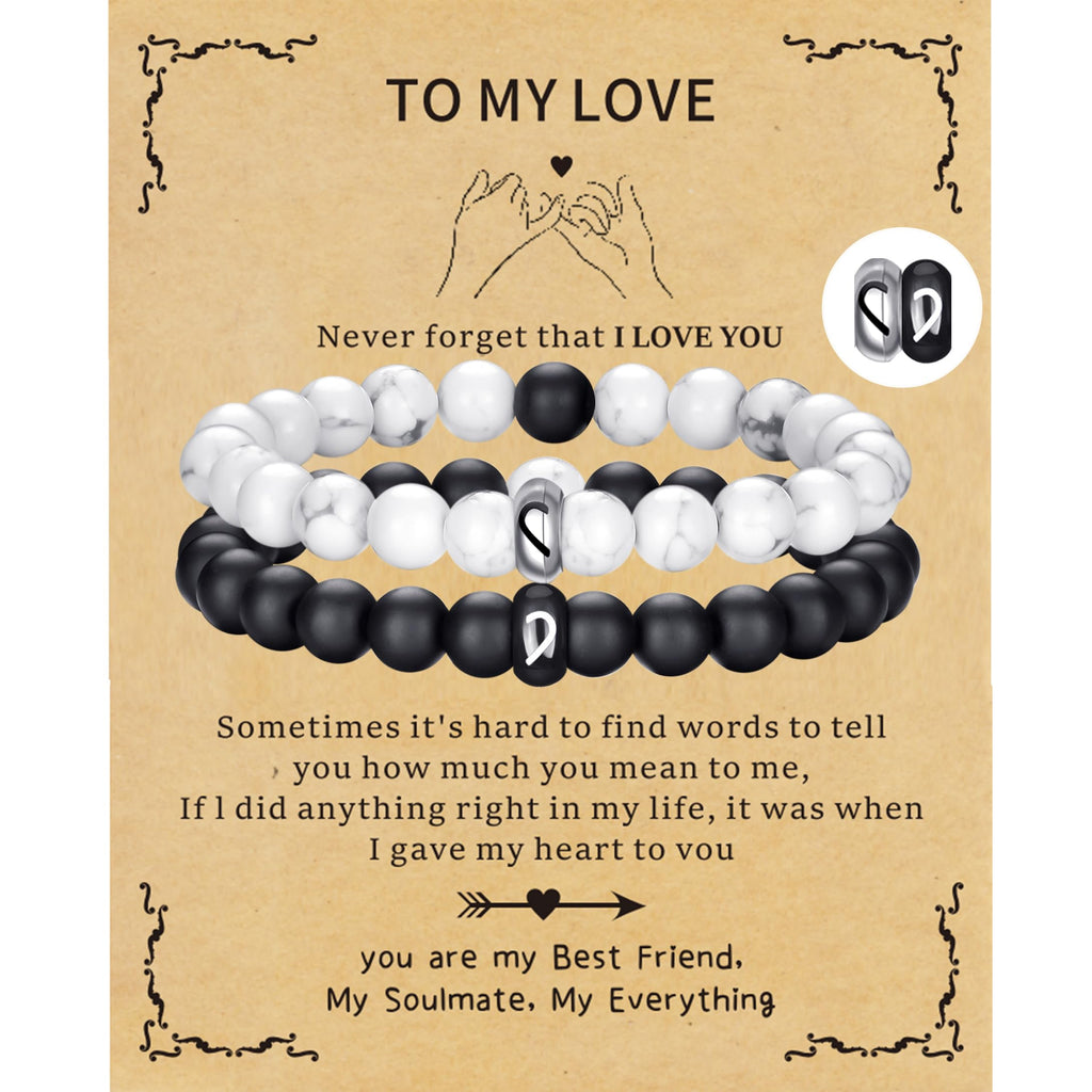 RANKEEF Tiger Eye Bracelet For Men 8MM Natural Stone Stretch Adjustable Black Crystal Beaded Bracelet for Men Women Gifts