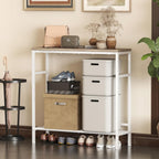 Entryway Table 31.5" Width, 2-Tier Console Table with Adjustable Shelves, Industrial Sofa Table with Storage, Foyer Tables for Entryway, Hallway, Kitchen, Living Room and Bedroom, Light Coffee