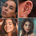 Jstyle 5Pcs 316L Surgical Steel Septum Rings Nose Rings Hoop 16G 18G 20G Hinged Clicker Hoop Nose Rings for Women Men Cartilage Hoop Earring Lip Helix Rook Tragus Conch Septum Nose Piercing Jewelry
