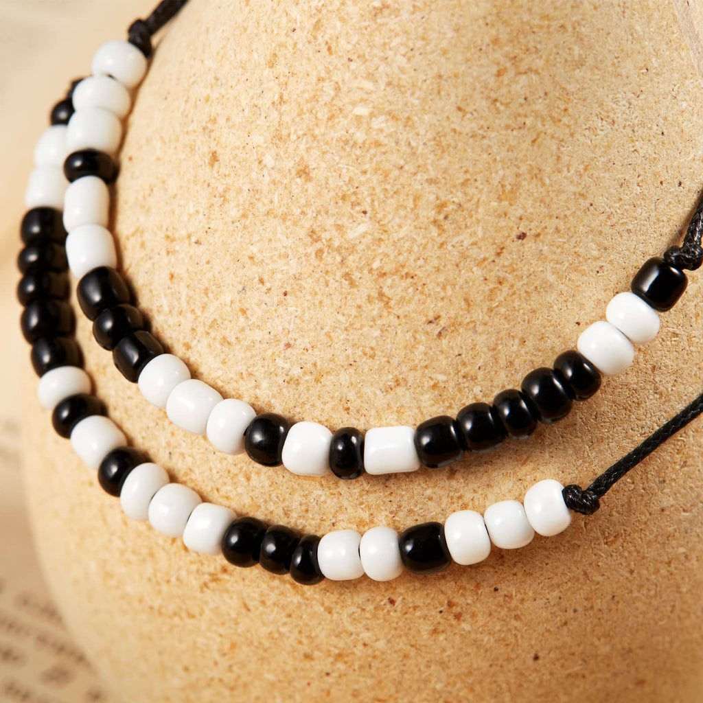 Desimtion Matching Bracelets for Him Her Couples Gifts for Boyfriend Girlfriend I Love You Morse Code Bracelet