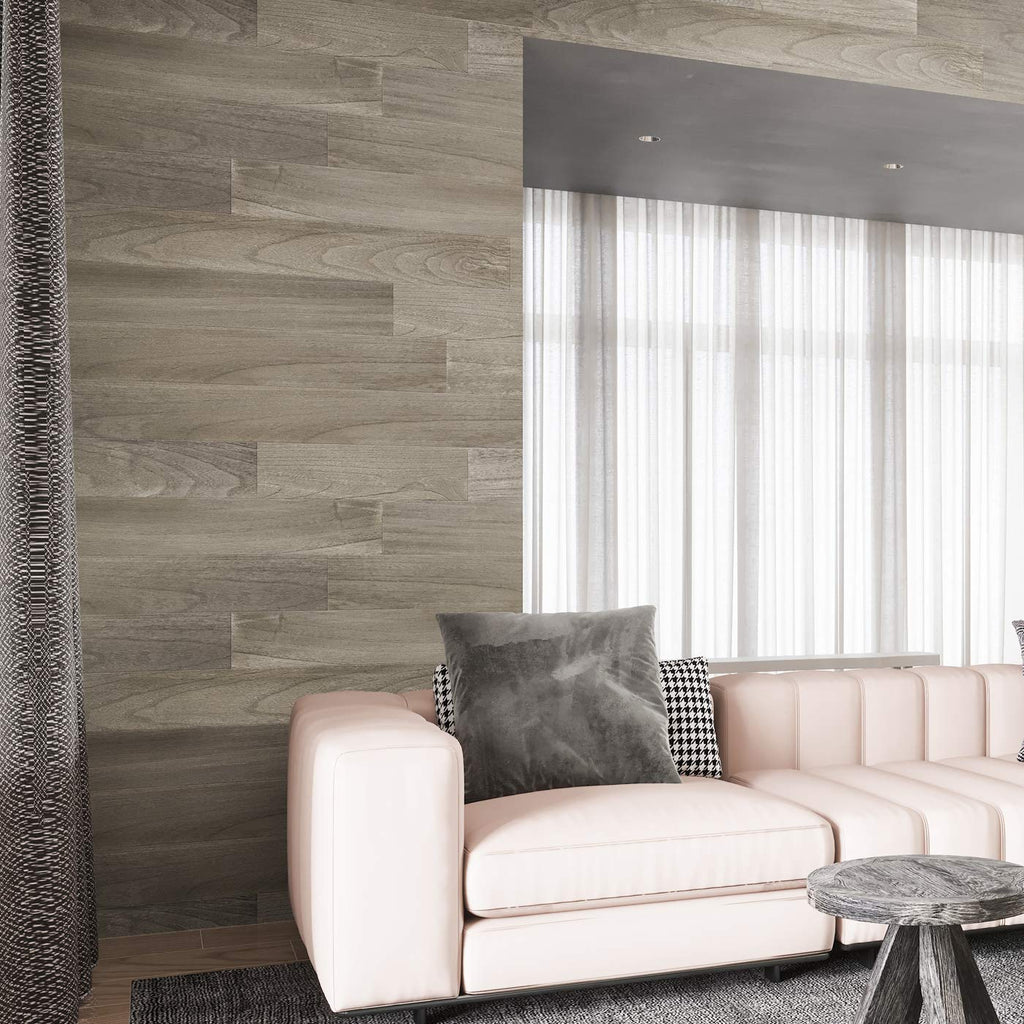 Art3d Self-Adhesive Weathered Barn Wood Wall Planks in Stone Gray for Living Room, Bedroom(16 Sq Ft)