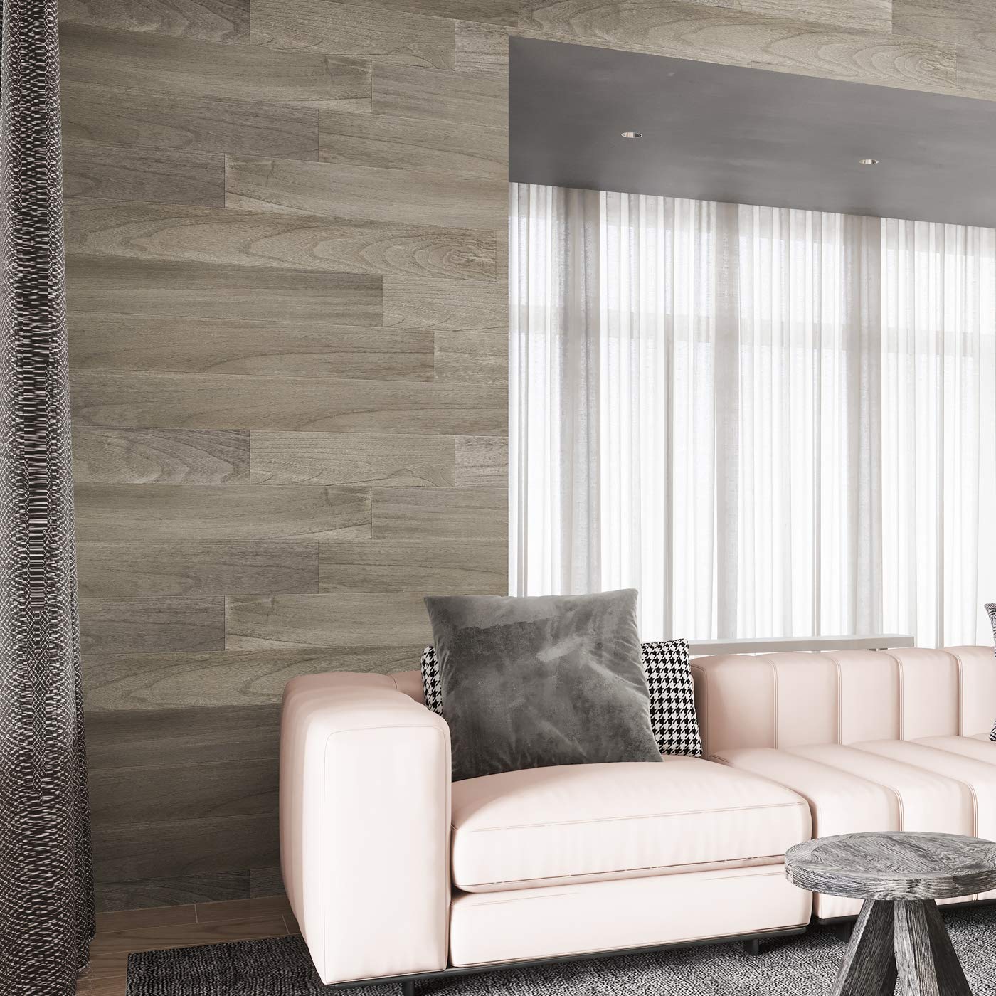 Art3d Self-Adhesive Weathered Barn Wood Wall Planks in Stone Gray for Living Room, Bedroom(16 Sq Ft)