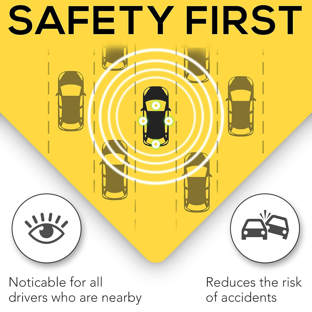 Baby On Board Signs, Car Essentials - Baby On Board Sticker - 2 Pack, 5" by 5" - Bright Yellow and See-Through When Reversing - Best Safety Signs - Non Magnet - Durable Strong Adhesive