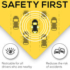 Baby On Board Signs, Car Essentials - Baby On Board Sticker - 2 Pack, 5" by 5" - Bright Yellow and See-Through When Reversing - Best Safety Signs - Non Magnet - Durable Strong Adhesive