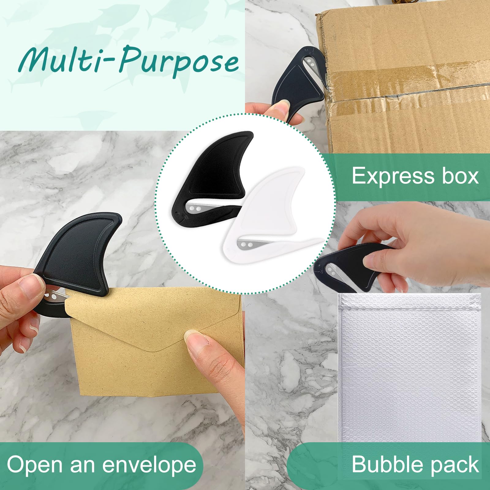 ZUFECY 4 stk kuvertåbner, bærbare brevskærere med skarpe klinger til effektiv postpakke, papirkut, kuvertskærer, sikker poståbner