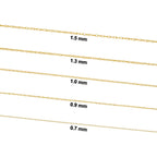 Kooljewelry 14k Yellow Gold Rope Chain Pendant Necklace (0.7 mm, 14 inch)