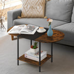 White Coffee Table for Living Room, Small Oval Coffee Table with Storage and Wood Tabletop, Mid Century Round Center Table for Small Space, Home Office