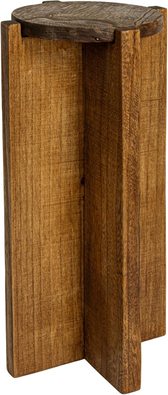 Creative Co-Op Paulownia Wood Round Accent Table, Brown