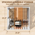 JUMMICO Square Coffee Table with Dual Storage Compartments, Modern Wood Cocktail Table for Living Room, Farmhouse Lounge & Office Reception (Gray & White)