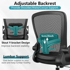 FelixKing Office Chair, Ergonomic Desk Chair Breathable Mesh Chairs Adjustable High Back Lumbar Support Flip-up Armrests, Executive Rolling Swivel Comfy Computer Chairs Home Office Black