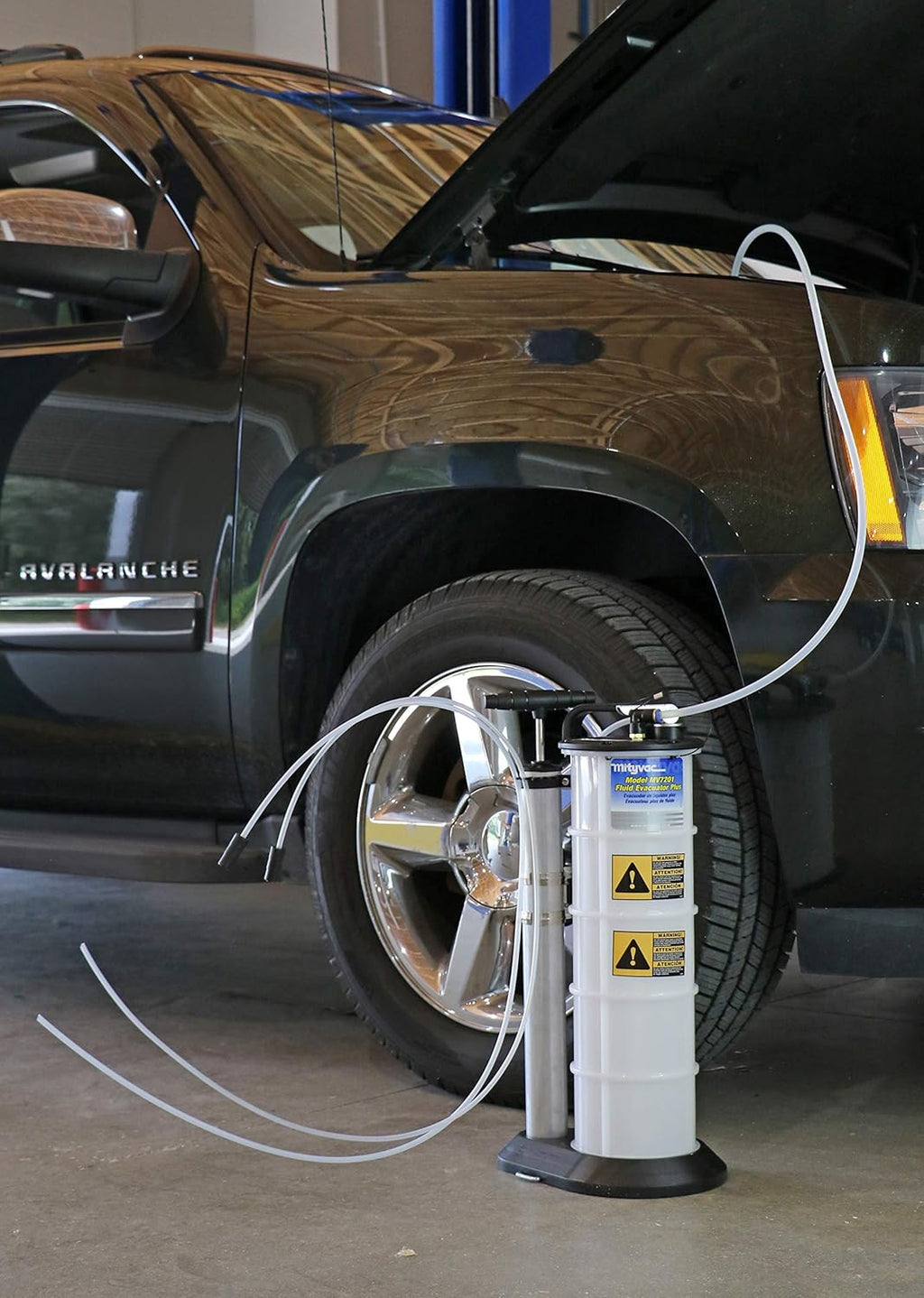 Mityvac 7201 2.3 Gallon Fluid Evacuator Extractor and Dispensing Pump, Push Button, Manual Operation, Chemical-Resistant Polyethylene, Automatic Overflow Prevention, Quick-Drain Spout, Large Base