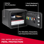 SentrySafe Fireproof and Waterproof Large Safe with Digital Keypad, Override Key, and Adjustable Shelf for Home, Dorm, or Office, 0.81 Cubic Feet, FPW082HSB