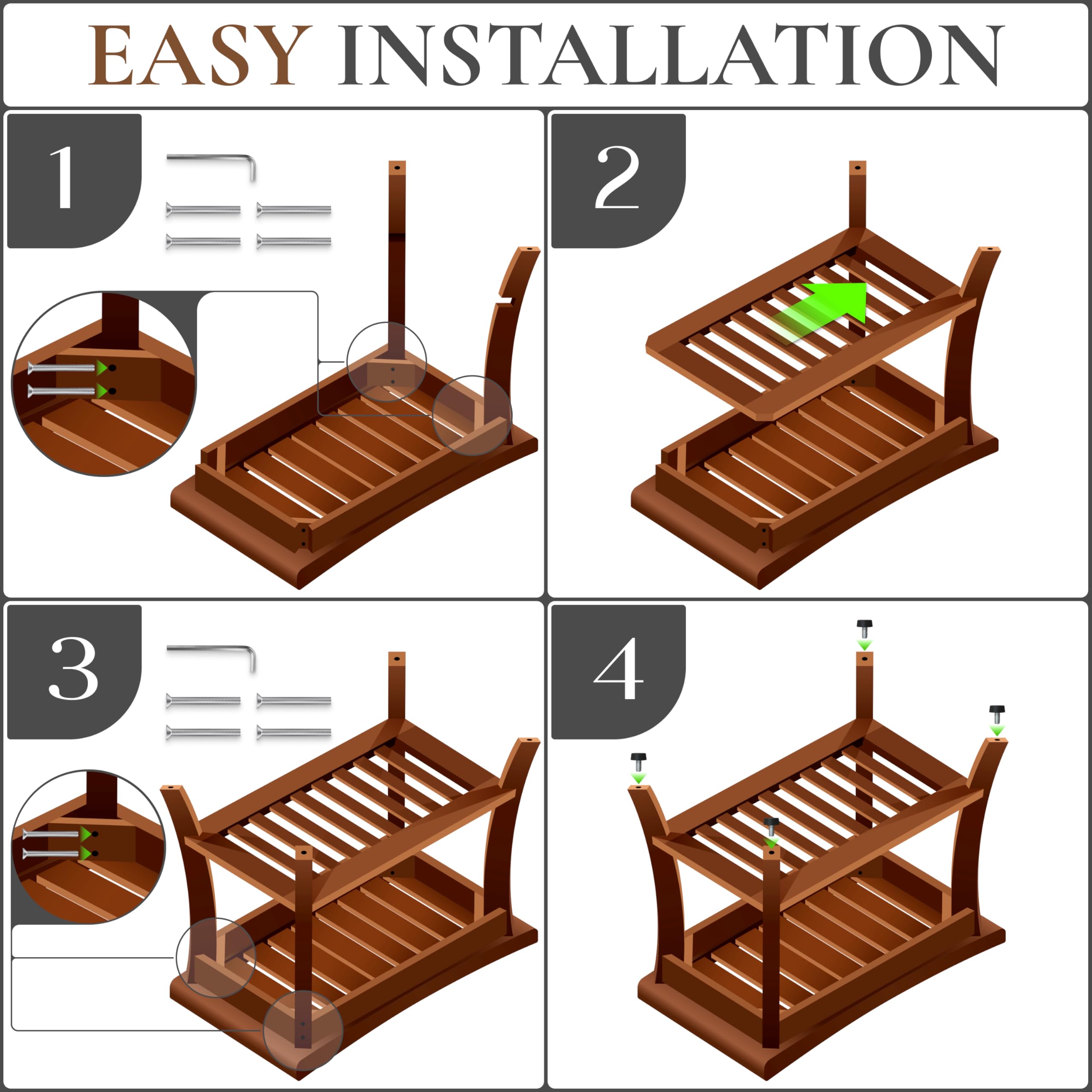 Teak Shower Bench with Storage Shelf, Shower Stool for Inside Shower, Waterproof Shower Bench Seat, Shower Chair for Inside Shower, Wood Bench, Bathroom Bench, Wooden Stool for Adults Sitting