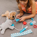 Melissa & Doug Examine and Treat Pet Vet Play Set, 24-Piece Animal Doctor Playset with Dog & Cat Plushies, Pet Doctor Kit & Accessories, Preschool Toys for Girls & Boys Ages 3+