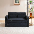 Eafurn 3 in 1 Convertible Pull Out Sleeper Sofa Couch Bed Queen Size, Corduroy Pullout Lounge Loveseat RV Sofa&Couches Sofabed with Soft Pillows Armrest,Side Pockers for Living Room Apartment