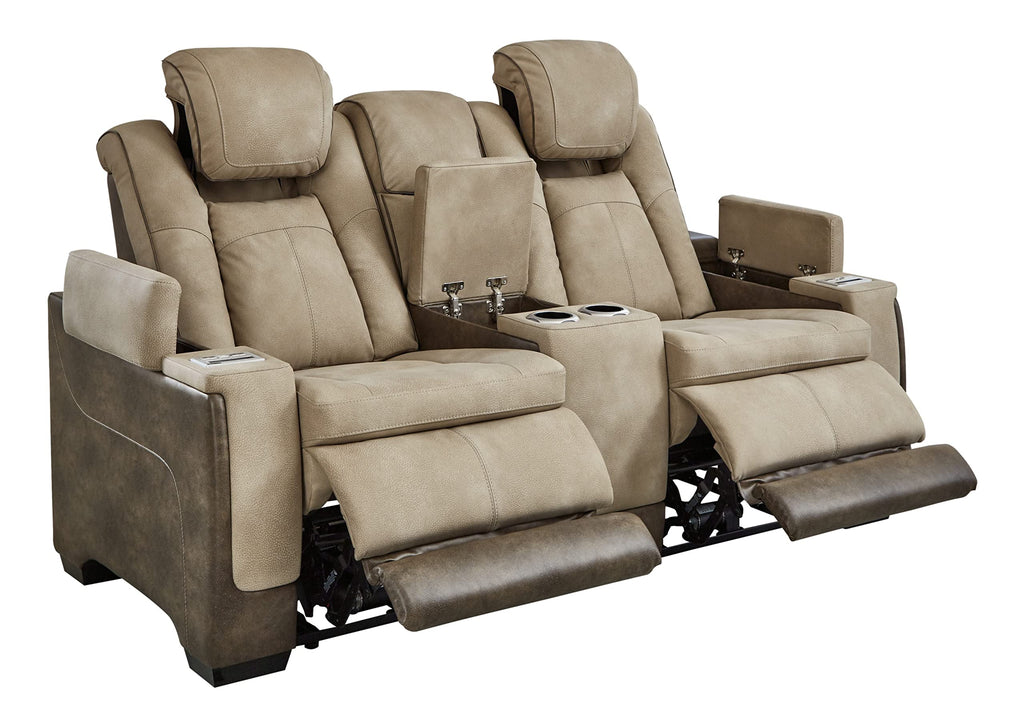 Signature Design by Ashley Next-Gen DuraPella Power Reclining Sofa with Adjustable Headrest, Sand