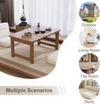 Folding Coffee Table for Living Room - No Assembly Rectangular Foldable Low Table, Japanese Natural Bamboo Wood Coffee Table for Small Space Bedroom, Study, Camping, 31.5" Desktop (Dark Brown)