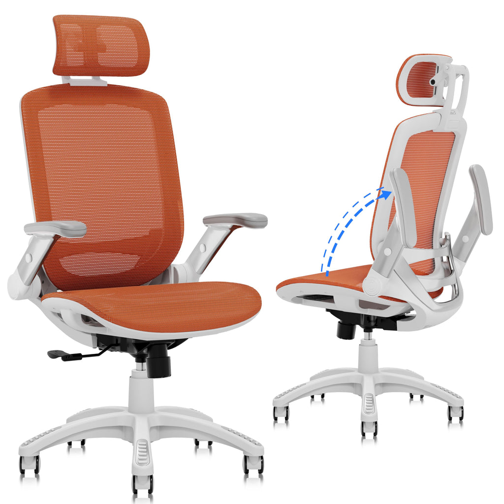 GABRYLLY Ergonomic Office Chair, High Back Home Desk Chair with Headrest, Flip-Up Arms, 90-120° Tilt Lock and Wide Cushion, Big and Tall Mesh Chairs for Man Woman, Black Task Chair