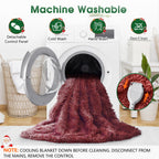 Elektrische Heizdecke mit Kunstpelz, Größe mit flauschigem Sherpa-Rücken, wärmende Plüschdecke Geschenk, weiche Heizdecken mit 10 Wärmeeinstellungen, 5 Zeiteinstellungen, ETL 50"x60", Anthrazitgrau