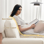 Furnimart Deep Seat Sectional Sofa Set, Modern 3 Seater Couch and Loveseat Sets, Cream Couches Set of 2 for Living Room, Comfy Fluffy Couch with Removable Sofa Cover, Beige Linen