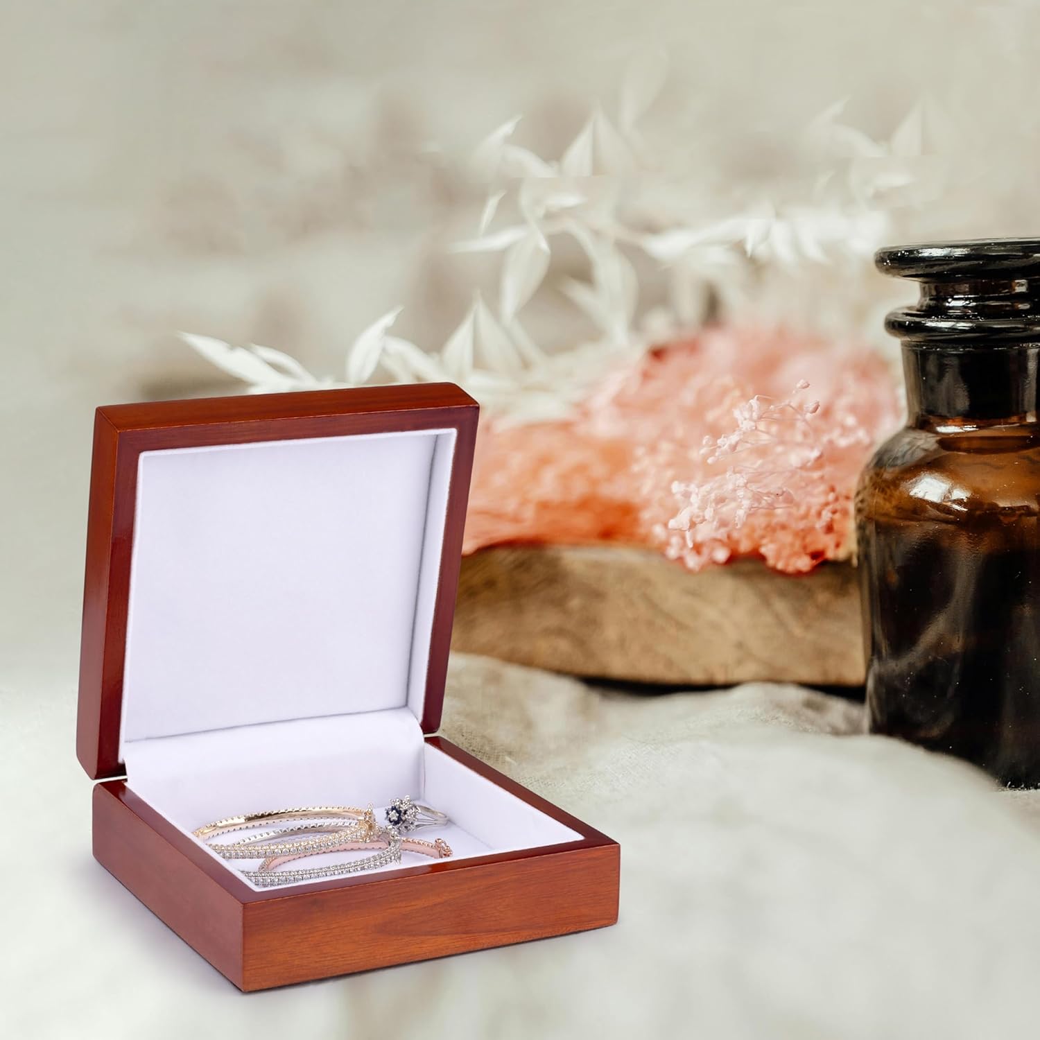 3dRose USA, Wyoming, Autumn aspen leaves floating on pond, Jewelry Box jb-231934-1