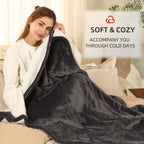 Coperta Elettrica Riscaldata Plaid con 5 Livelli di Riscaldamento e Spegnimento Automatico dopo 4 Ore, Plaid Riscaldato 50"x60" con Certificazione ETL e FCC per Casa e Ufficio, Lavabile in Lavatrice, Grigio Scuro