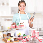 TYPTOP Ice Cream Cups - 100 Pack Ice Cream Sundae Cups, Frozen Yogurt Dessert Cups