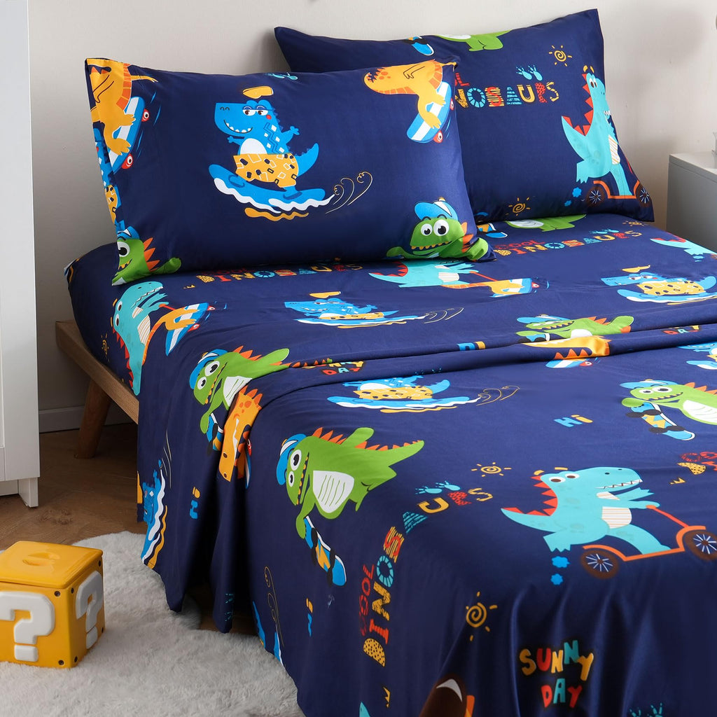 ست ملحفه کودکان یونیکورن صورتی JSD، سایز تویین، ۳ تکه، ملحفه‌های رختخواب میکروفایبر چاپ شده با طرح رنگین کمان برای دختران، جیب عمیق