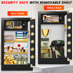 Cassaforte ignifuga pesante da 8,0 Cuft per la casa, cassaforte extra grande ignifuga e impermeabile, cassaforte antifurto per la casa con doppi allarmi, cassaforte con serratura nascosta sul fondo, cassaforte digitale di sicurezza per ufficio